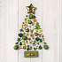 Nekupto Weihnachtsgeschenkkarten Weihnachtsbaum mit goldenen und grünen Ornamenten 6,5 x 6,5 cm 6 Stück