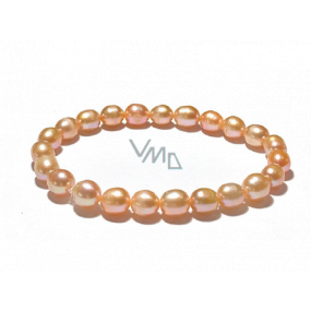 Perlenarmband rosa elastischer Naturstein, 7 - 8 mm / 16 - 17 cm, Symbol der Weiblichkeit, bringt Bewunderung