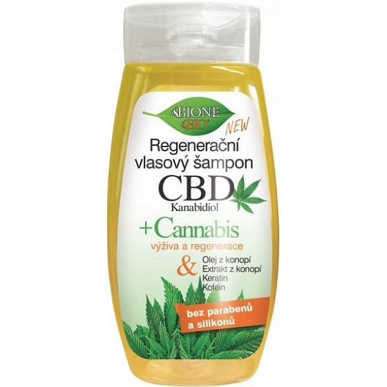 Bione Cosmetics CBD Cannabidiol regenerierendes Shampoo für alle Haartypen 260 ml