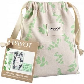 Payot Kit Maskné Morning Teens Dream Masque Reinigende Reinigungsmaske gegen Unreinheiten 19 ml + Pate Grise Jour täglich mattierendes nicht fettendes Reinigungsgel 30 ml + Pate Grise Papiers Matifiants mattierende Papiere 50 Stück + Etui, Kosmetikset 2022