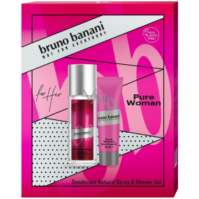 Bruno Banani Pure parfümiertes Deodorant Glas 75 ml + Duschgel 50 ml, Kosmetikset für Frauen