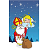 Nekupto Weihnachtssack Nikolaus und Engel blau 180 x 360 mm