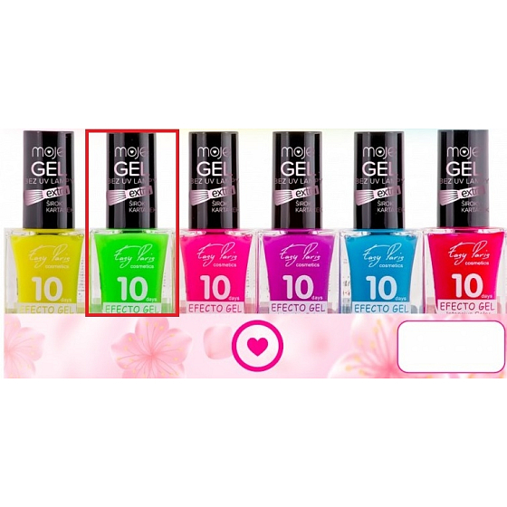 My Easy Paris 10Days Efecto Gel Fluoreszierender Gel-Nagellack 002 Grün 15 ml