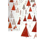 Nekupto Weihnachtsgeschenkpapier 70 x 500 cm Weiß, rote Bäume