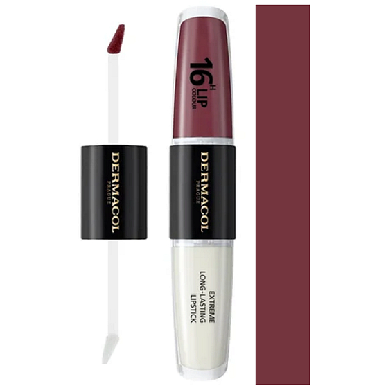 Dermacol 16H Lip Colour 2in1 langanhaltende Lippenfarbe und Glanz 12 2 x 4 ml