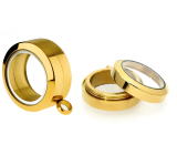 Medailon s otočným uzávěrem nerezový zlatá barva tloušťka 11 mm x 25 mm