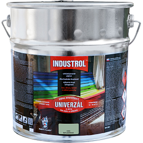 Industrol S2013 universell glänzende Oberfarbe für Metall und Holz, 1010 Grauton Pastell, 9 l
