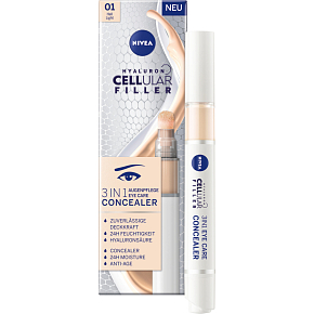 Nivea Hyaluron Cellular Filler Cushion Tönende Augencreme in Schwammform 3in1, 01 heller Farbton, 4 ml