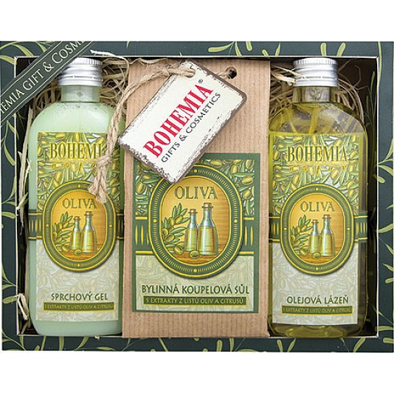 Bohemia Gifts Olive Duschgel 100 ml + Badesalz 150 g + Ölbad 100 ml, Kosmetikset