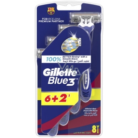 Gillette Blue 3 Barcelona Rasierer 3 Klingen für Herren 8 Stück