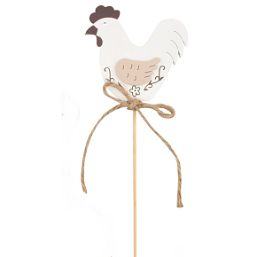 Henne Holzvertiefung weiß 5 cm + Spieße 1 Stück