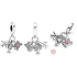Sterling Silber 925 Around the world, Flugzeug, Globus und Koffer, 3in1 Reise-Armband-Anhänger