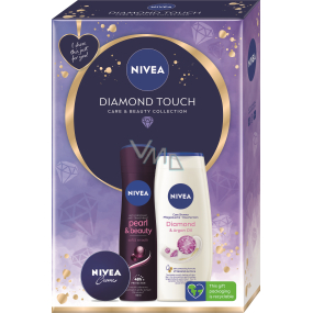 Nivea Diamond Touch Creme für die Basispflege 30 ml + Pearl & Beauty Antitranspirant Deodorant Spray 150 ml + Diamond & Argan Oil Duschgel 250 ml, Kosmetikset für Frauen