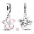 Charm Sterling Silber 925 Kirschblüte, Natur Armband Anhänger