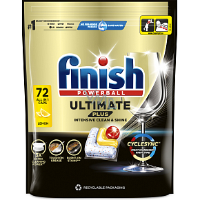 Finish Geschirrspültabletten Ultimate Plus All in 1 Zitrone, 72 Stück