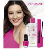 Dermacol Bombastick Panoramic Volume řasenka 12,5 ml + neonový lak na nehty 42 Neon Barbie Doll 5 ml + Sensitive odličovač očí 150 ml, kosmetická sada pro ženy
