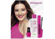 Dermacol Bombastick Panoramic Volume řasenka 12,5 ml + neonový lak na nehty 42 Neon Barbie Doll 5 ml + Sensitive odličovač očí 150 ml, kosmetická sada pro ženy