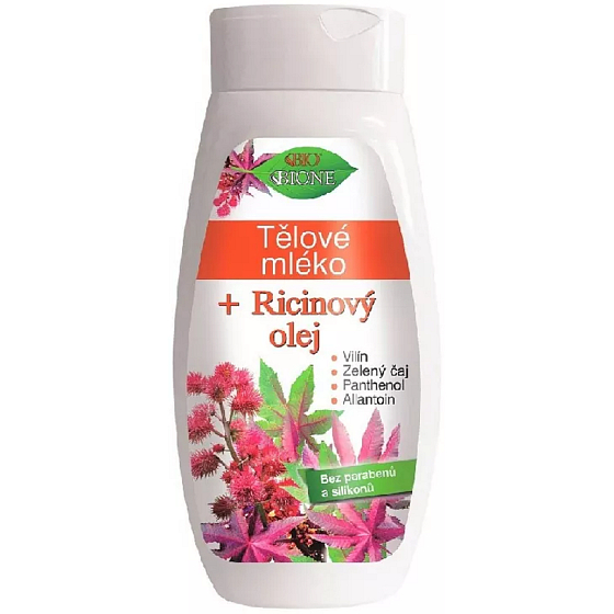 Bione Ricinový olej tělové mléko 400 ml s hydratačním a regeneračním účinkem