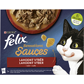 Felix Sensations Kapseln für Katzen leckere Auswahl in Soße, 12× 85 g