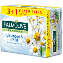 Palmolive Naturals Balanced & Mild feste Toilettenseife 3 + 1 Stück 90 g