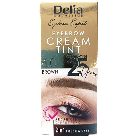 Delia Cosmetics Farbcreme Augenbrauencreme mit Arganöl färben 4.0 Braun 15 ml + 15 ml
