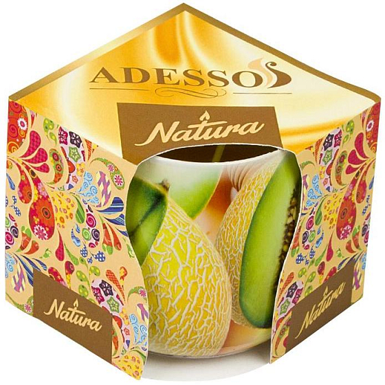 Adesso Natura Kerze mit gelber Melone und Honigduft in einem Glas von 100 g