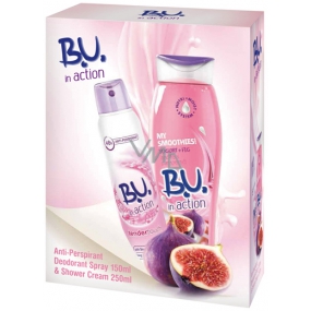 B.U. In Action Tender Touch Antitranspirant Deodorant Spray für Frauen 150 ml + In Action Yogurt + Fig Duschgel 250 ml, Kosmetikset