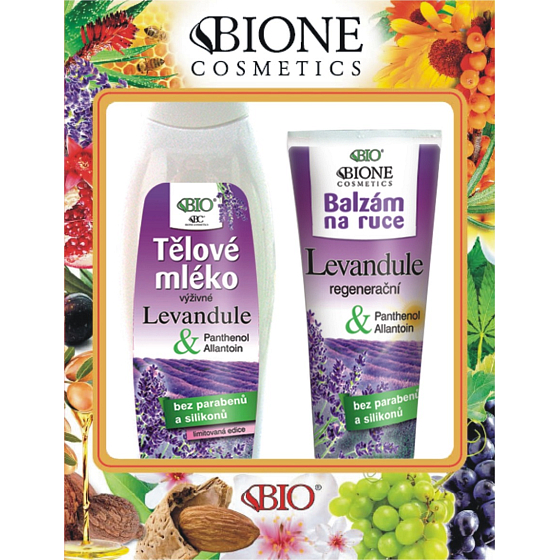 Bione Cosmetics Lavender Nourishing Body Lotion 500 ml + regenerativer Handbalsam 200 ml, Kosmetikset