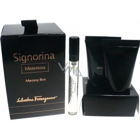 Salvatore Ferragamo Signorina Misteriosa parfümiertes Wasser 5 ml + Körperlotion 30 ml + Duschgel 30 ml, Geschenkset