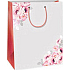 Ditipo Geschenk Papiertüte 26,4 x 13,6 x 32,7 cm graue Streifen Blume DAB