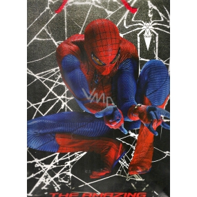 Ditipo Geschenk Papiertüte 32 x 12 x 26 cm Spiderman mit Spinnennetz