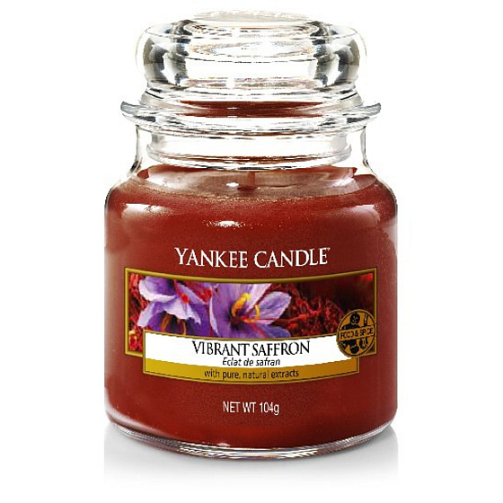 Yankee Candle Vibrant Saffron - Lebende Safran-Duftkerze Klassisches kleines Glas 104 g