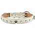 Tatra-Halsband Leder grau mit Pfoten 2,5 x 55 cm verziert