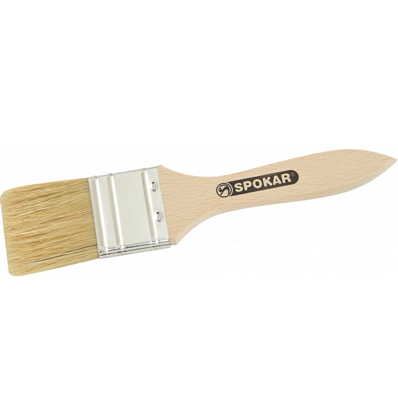 Spokar Rukr Flachpinsel, Holzstiel, saubere Borsten, Größe 1,5