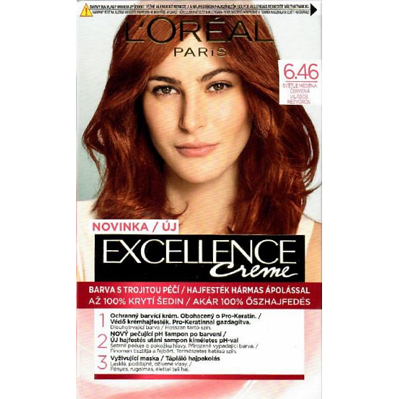 Loreal Paris Excellence Creme Haarfarbe 6.46 Hell kupferrot