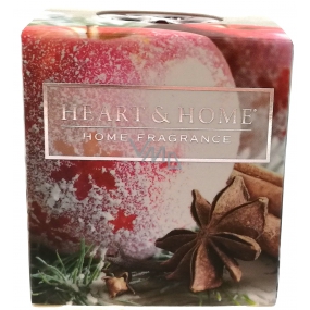 Heart & Home Roter Apfel mit Sternanis Soja-Duftkerze ohne Verpackung brennt bis zu 15 Stunden 52 g