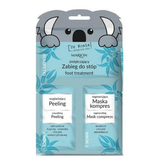 Marion Dr.Koala glättet das Fußpeeling 6 ml und regeneriert die Fußmaske 6,5 ml