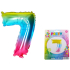 Wiky Aufblasbarer Regenbogen Ballon Nummer 7, 40 cm
