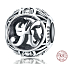 Sterling Silber 925 Magic Alphabet Buchstabe K mit Blumen, Perle für Armband