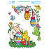 Bogen Osteraufkleber, Fensterfolie ohne Kleber Eckmotiv Lamm 33 x 24 cm