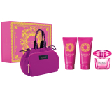 Versace Bright Crystal Absolu Eau de Parfum 90 ml + Körperlotion 100 ml + Duschgel 100 ml + Handtasche, Geschenkset für Frauen