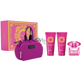 Versace Bright Crystal Absolu Eau de Parfum 90 ml + Körperlotion 100 ml + Duschgel 100 ml + Handtasche, Geschenkset für Frauen