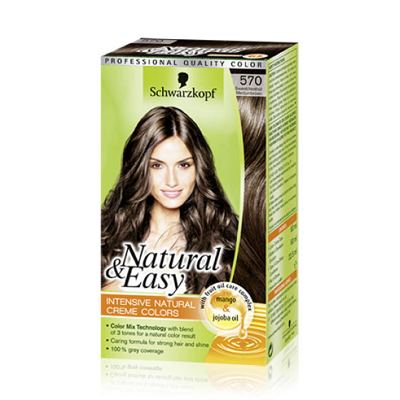 Schwarzkopf Natural & Easy Haarfarbe 570 Mittelbraune Kastanie