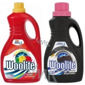 Woolite Extra Color 2 l + Extra Dark Flüssigwaschmittel zum Schmelzen von Wäsche 2 l, Duopack