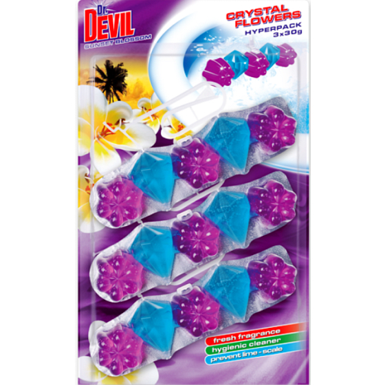 Dr. Teufel Sonnenuntergang Blüte Kristall Blumen WC Vorhang 3 x 30 g
