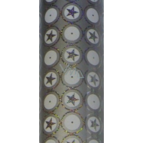 Zöllner Geschenkpapier 70 x 150 cm Weihnachts-Trikolore mit Sternen und Glitzer