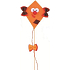 Filzdrache mit beweglichen Augen hellorange 8 + 17 cm