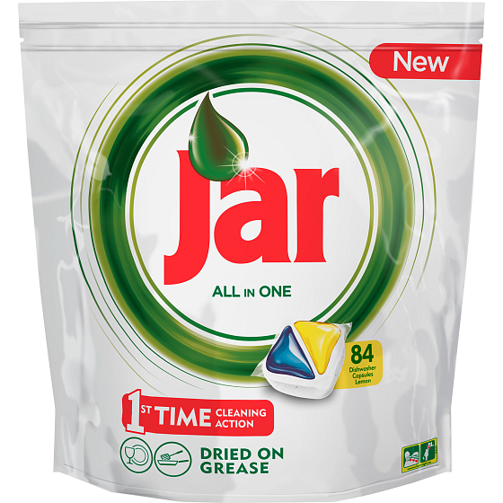 Jar All in One Lemon Geschirrspüler Kapseln 84 Stück