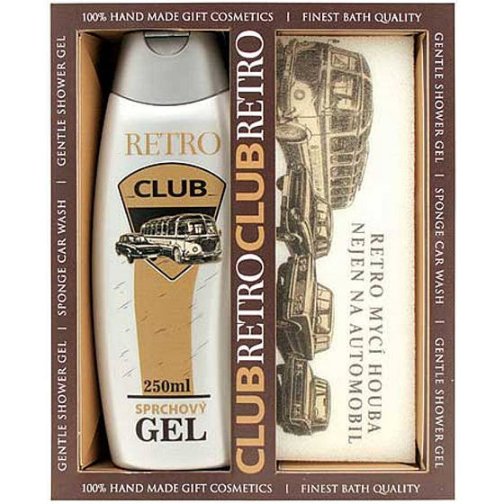 Bohemia Gifts Pro Gentlemana Duschgel 300 ml + Retro Autoschwamm nicht nur für Auto 185 x 75 x 30 mm