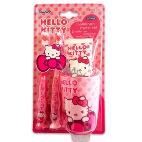 Hello Kitty Zahnbürste 2 Stück + Tasse + Zahnpasta 75 ml Geschenkset